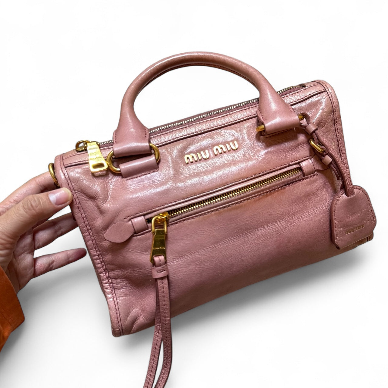 Miu Miu Vitello Lux Bauletto Satchel