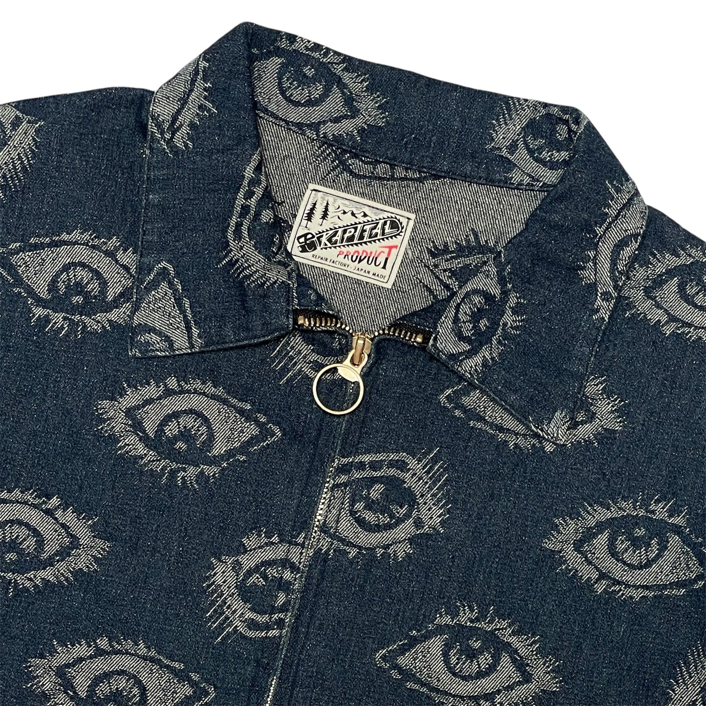 Kapital Kountry 12oz SPEAKEASY Denim Drizzler Jacket – Eyes Jacquard Pattern