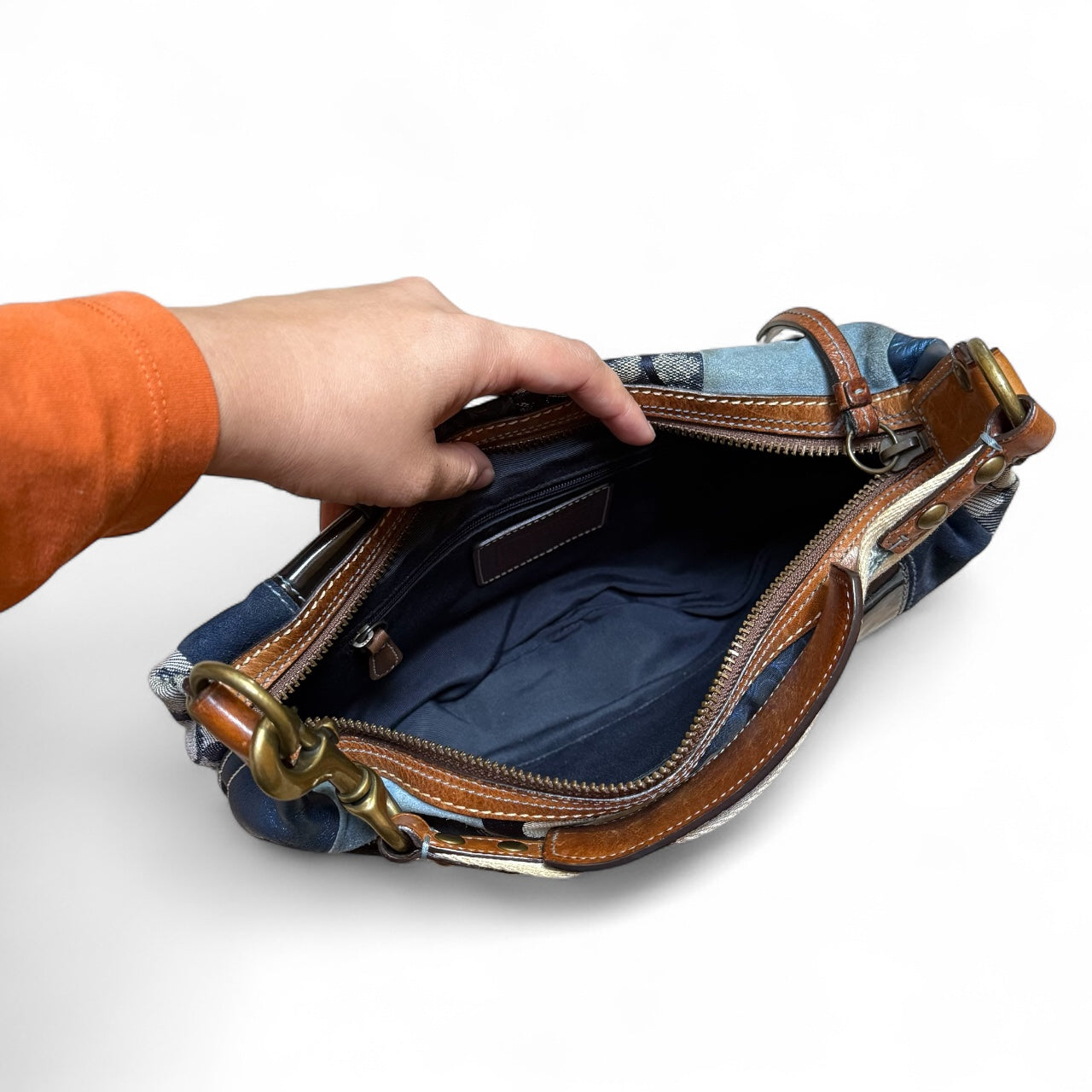 Coach Limited Edition Denim Patchwork Demi Hobo Bag