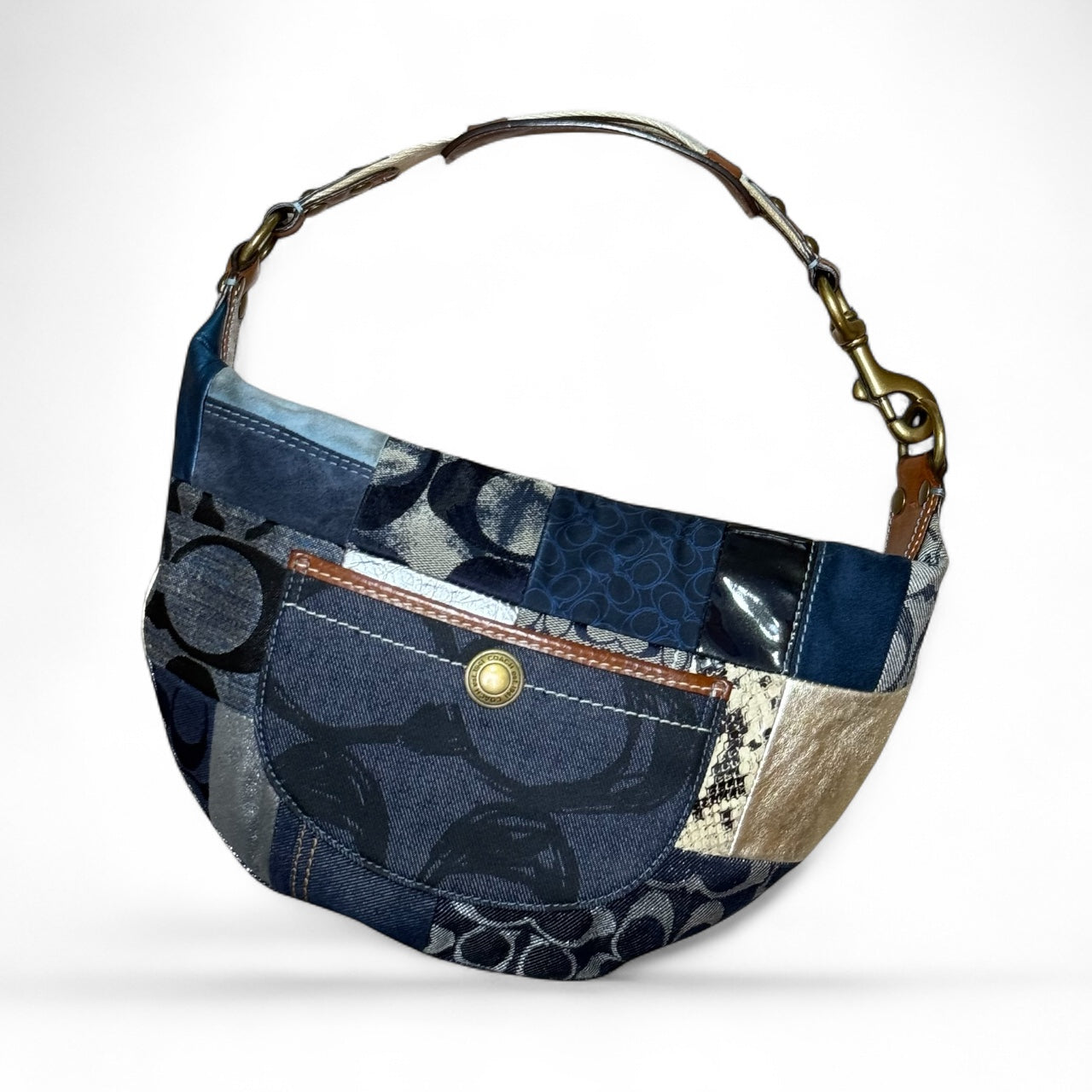 Coach Limited Edition Denim Patchwork Demi Hobo Bag