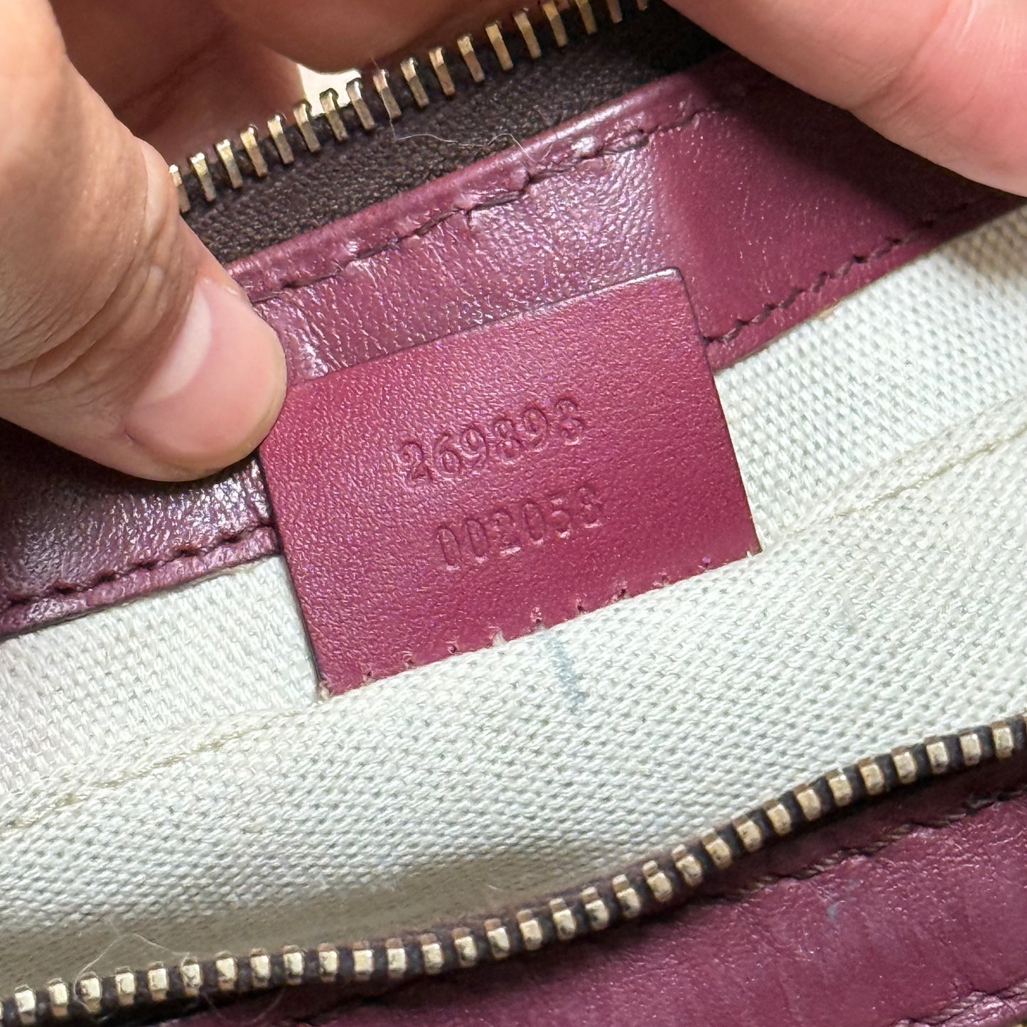 Gucci GG Canvas Mini Jackie Bow Accent Baguette Shoulder Bag