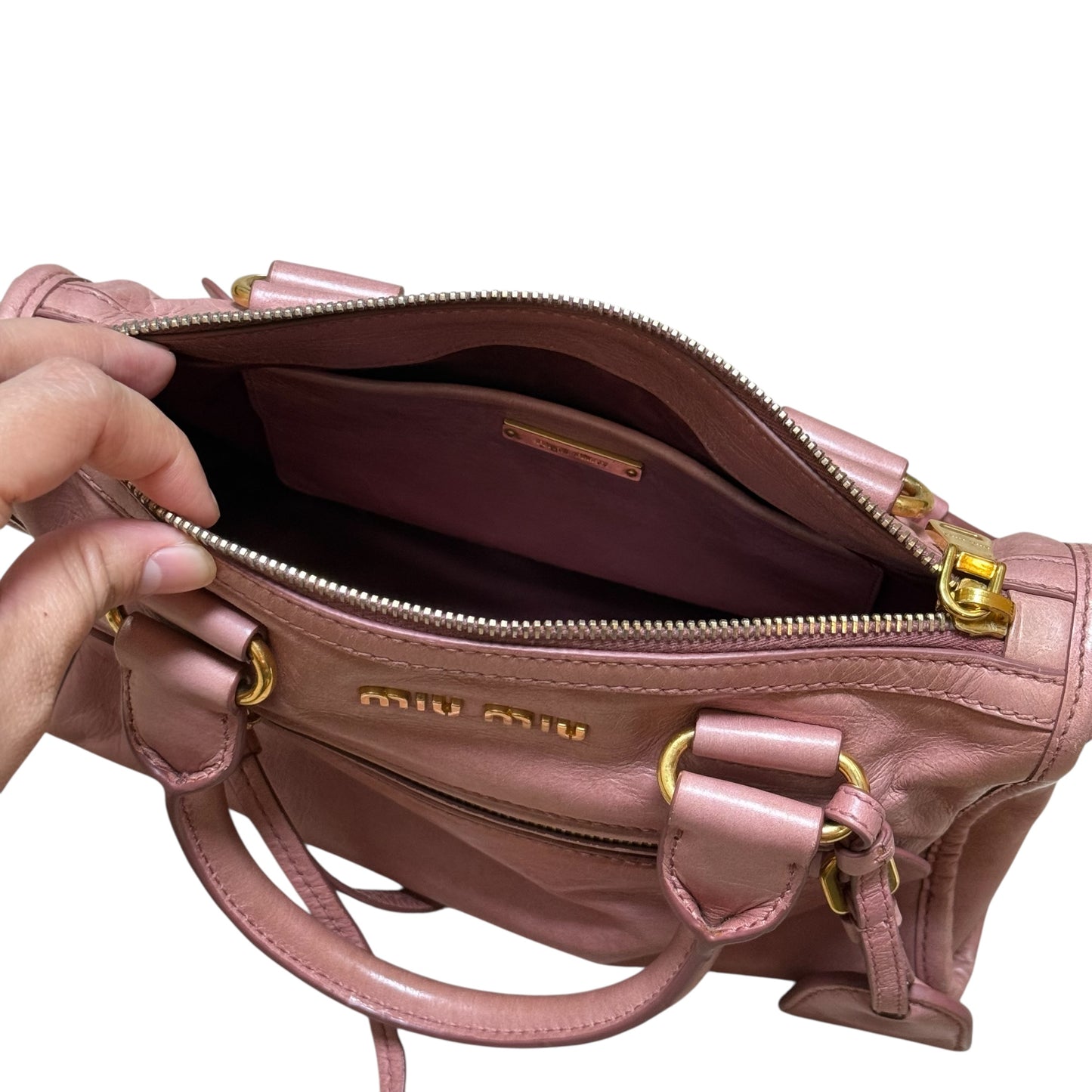 Miu Miu Vitello Lux Bauletto Satchel