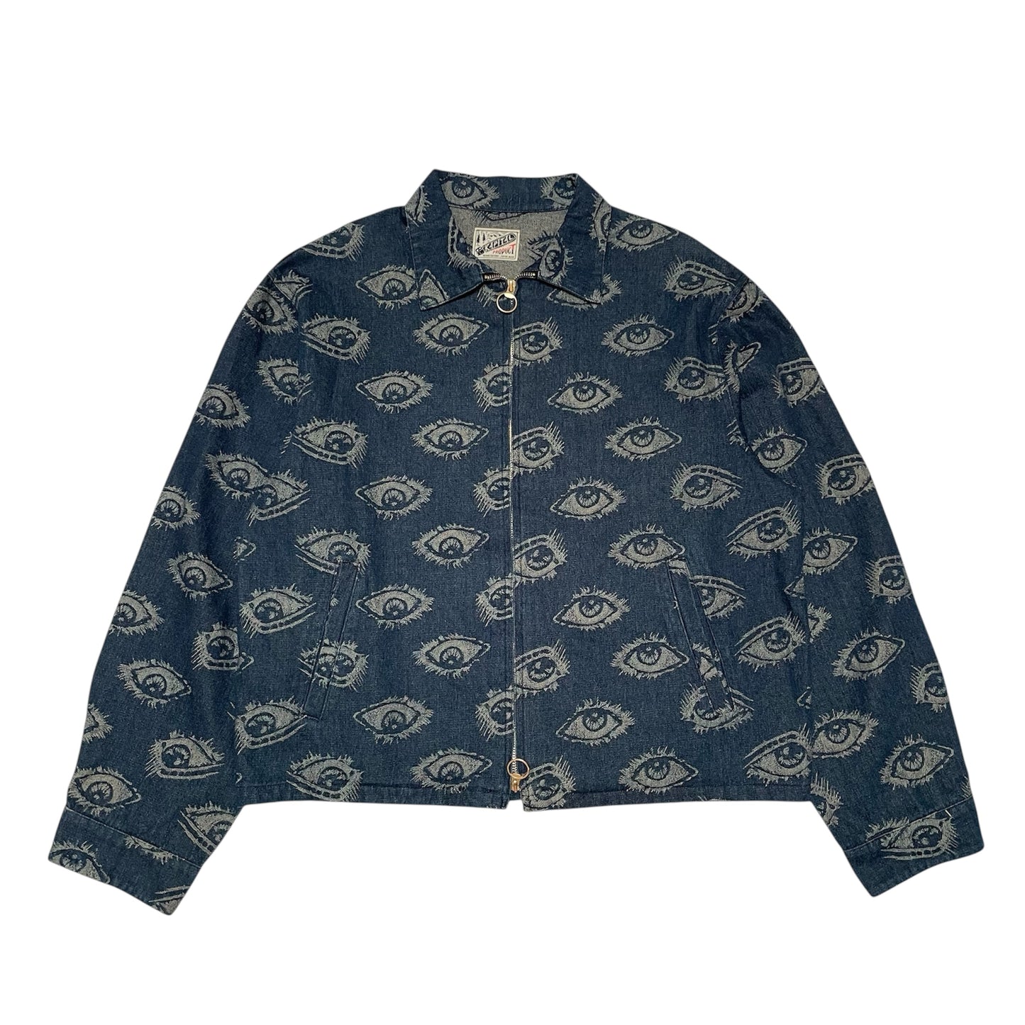 Kapital Kountry 12oz SPEAKEASY Denim Drizzler Jacket – Eyes Jacquard Pattern