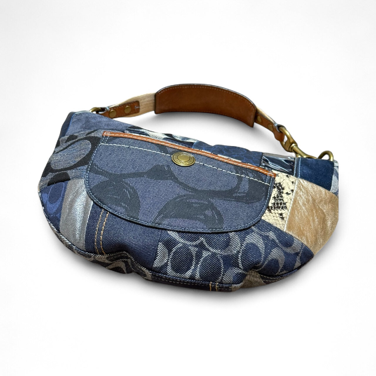 Coach Limited Edition Denim Patchwork Demi Hobo Bag