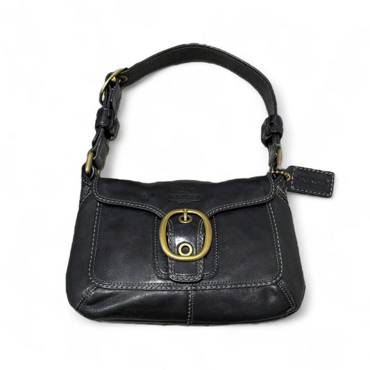 Coach Legacy Black Leather Buckle Shoulder Bag