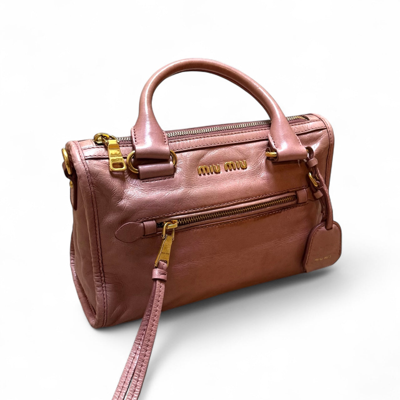 Miu Miu Vitello Lux Bauletto Satchel