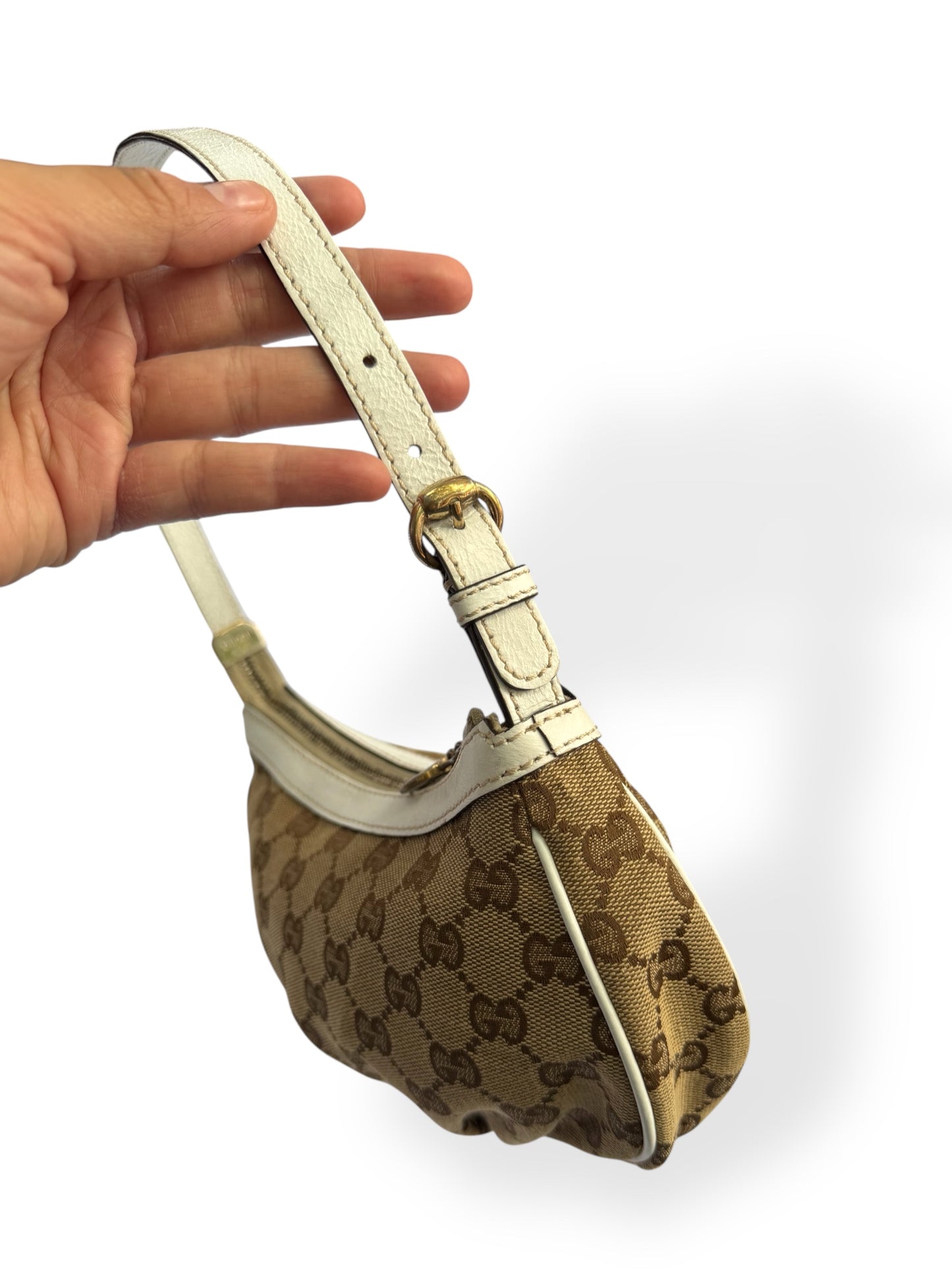 Gucci vintage GG Canvas Heart Charm Mini Shoulder Bag – Beige/Ebony