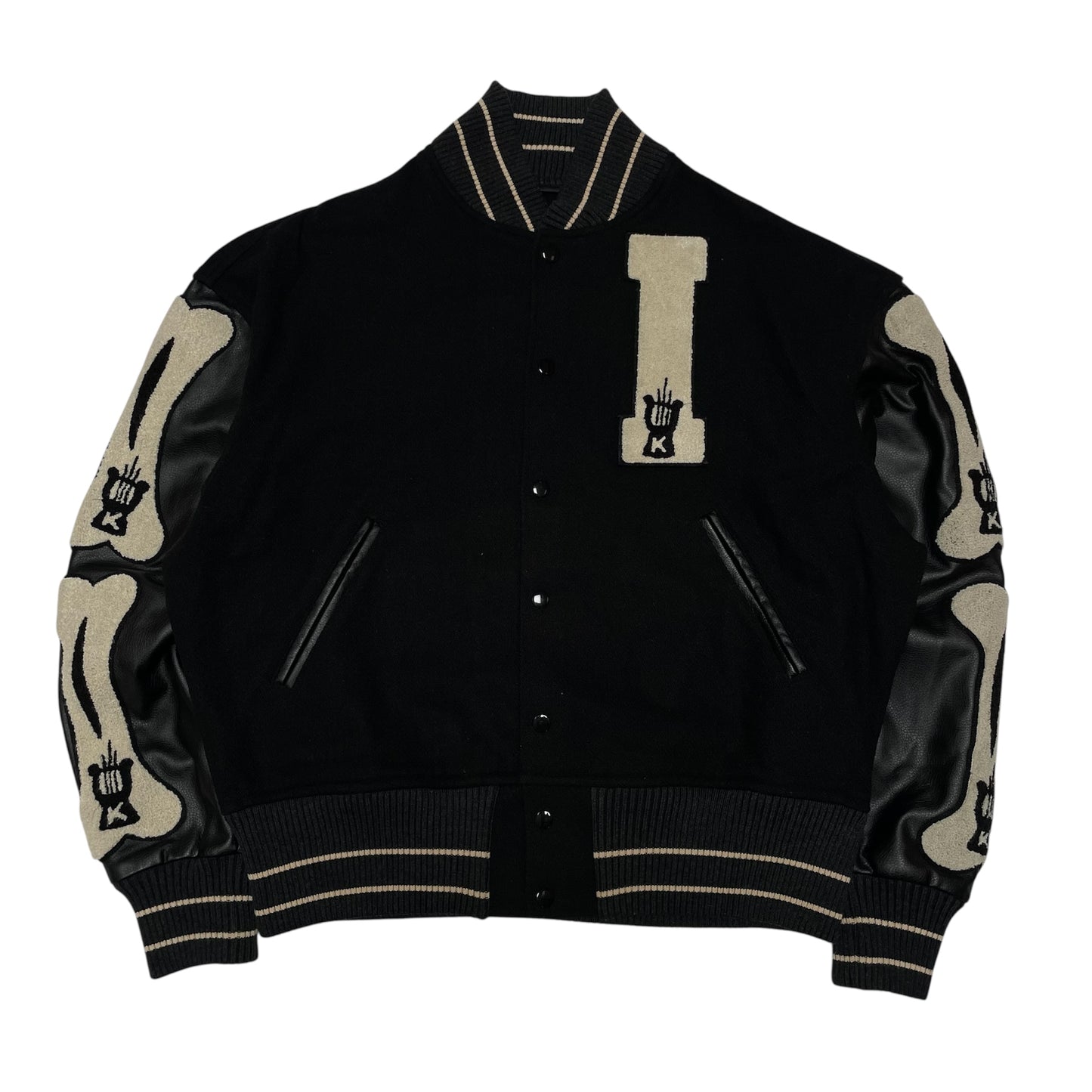 Kapital Letterman Jacket with Bone Appliqué