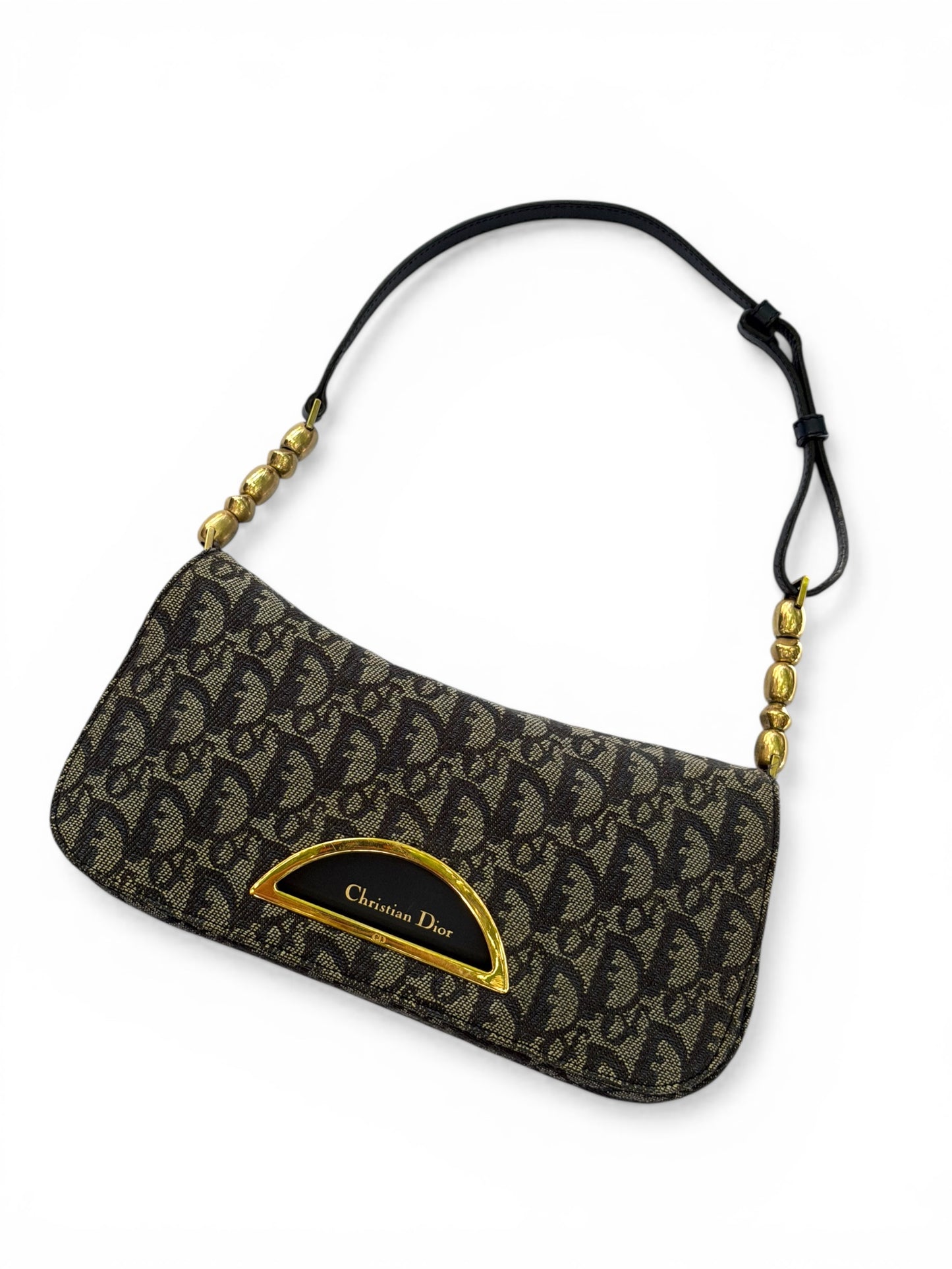 Christian Dior Vintage Trotter Canvas Shoulder Bag