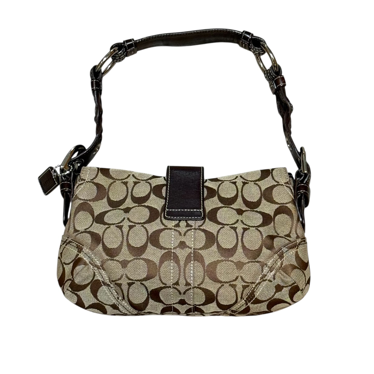Coach Signature Canvas Buckle Shoulder Bag (RARE)