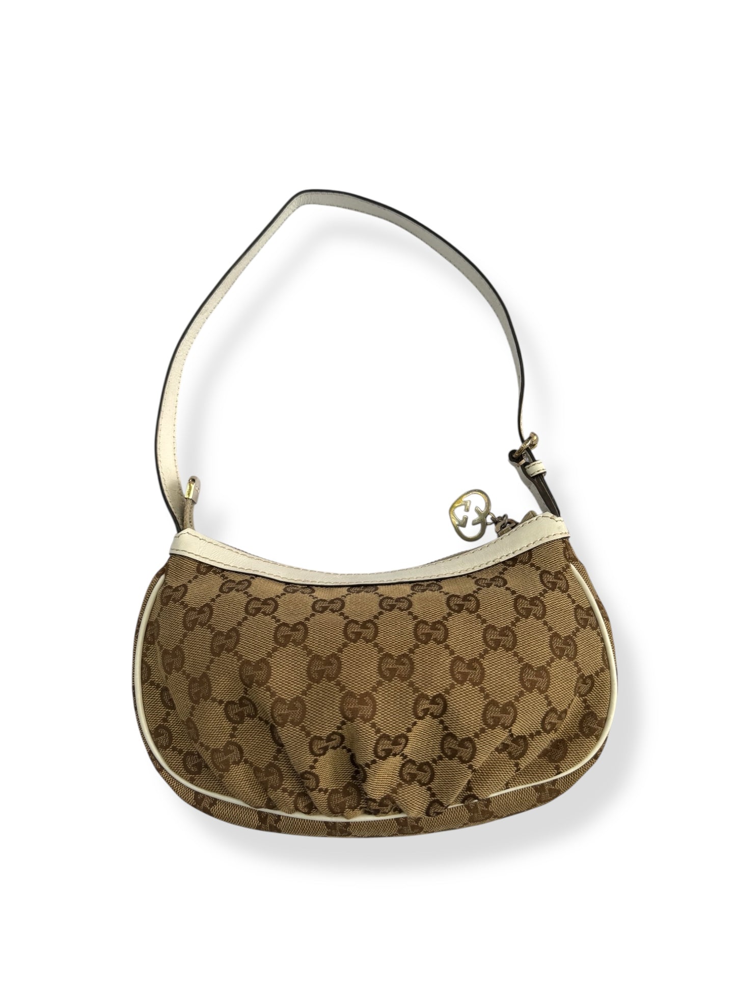 Gucci vintage GG Canvas Heart Charm Mini Shoulder Bag – Beige/Ebony
