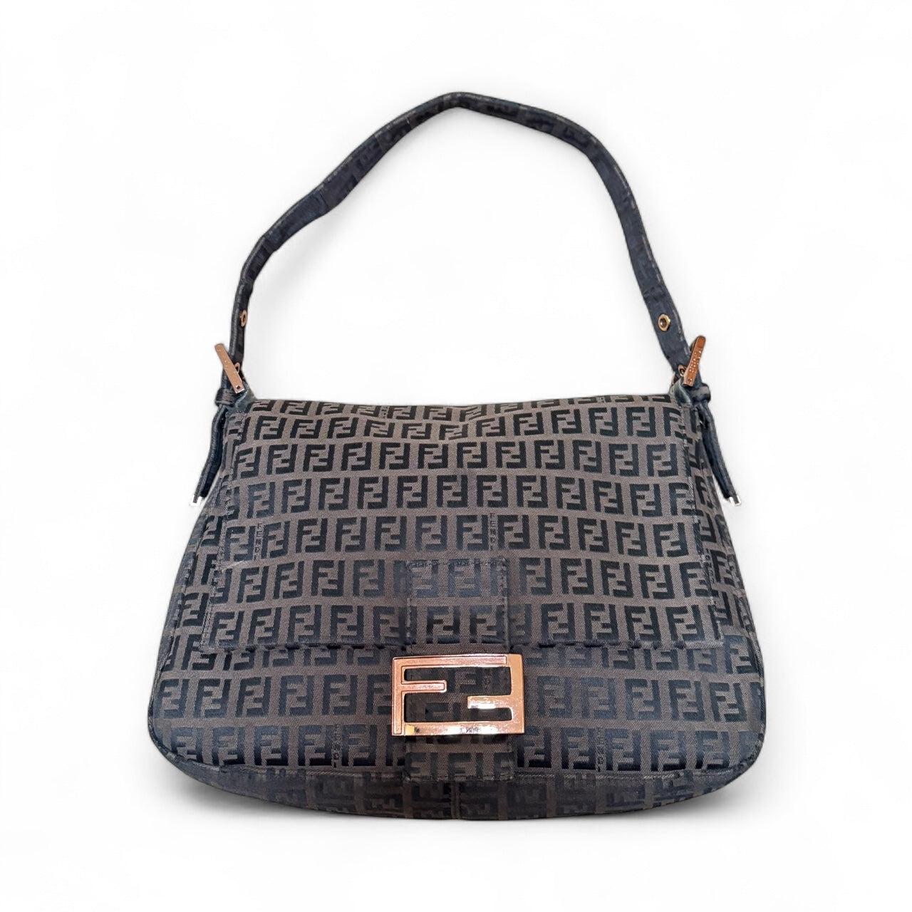 Fendi Baguette Zucca Canvas Shoulder Bag