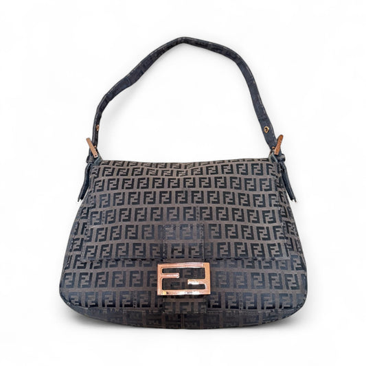 Fendi Baguette Zucca Canvas Shoulder Bag