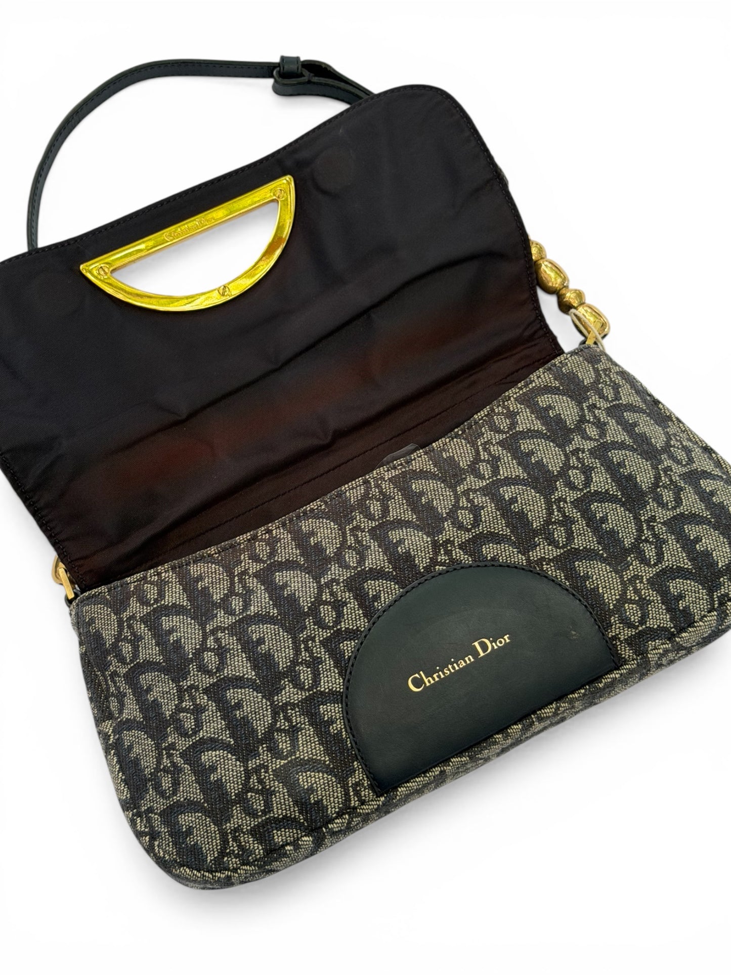Christian Dior Vintage Trotter Canvas Shoulder Bag
