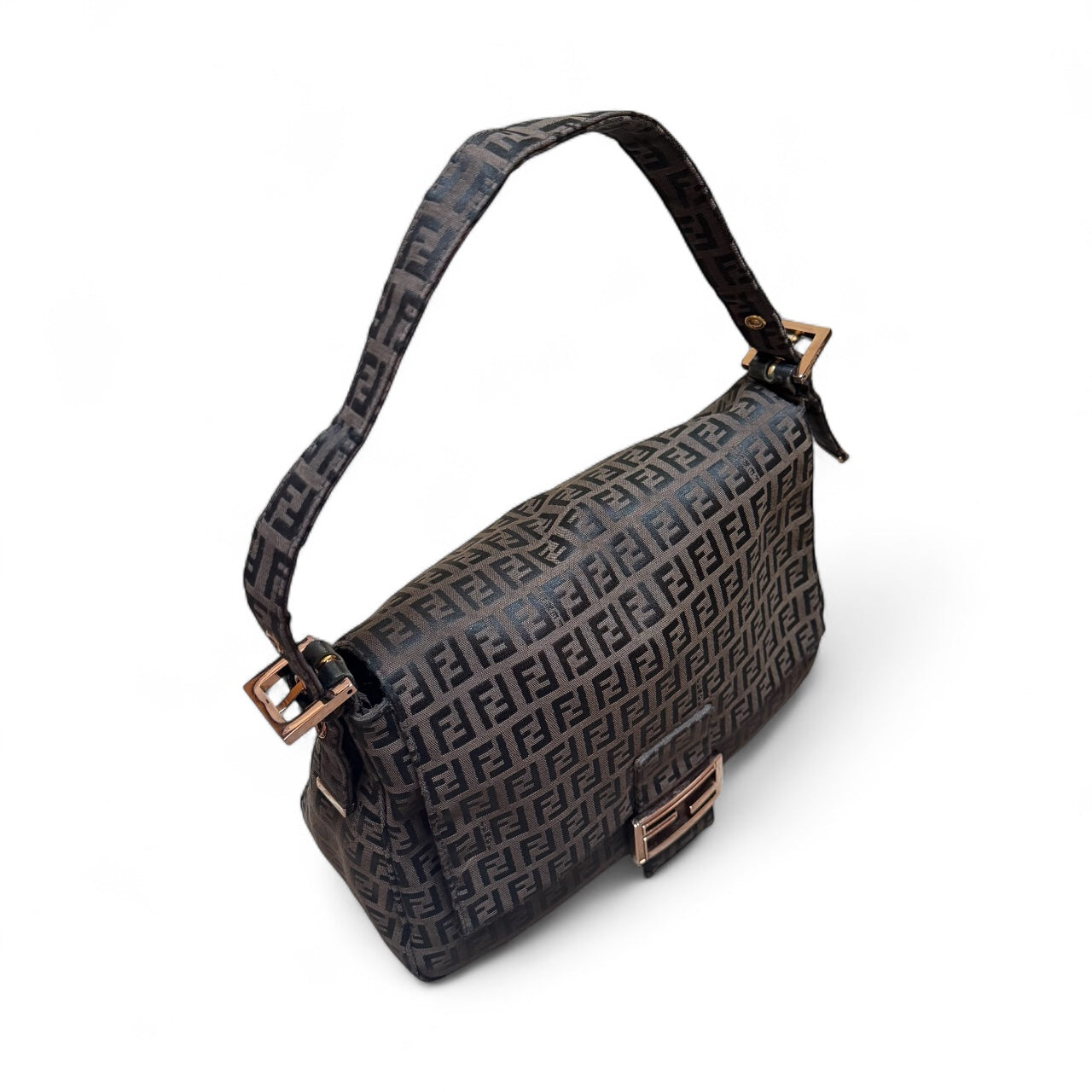 Fendi Baguette Zucca Canvas Shoulder Bag