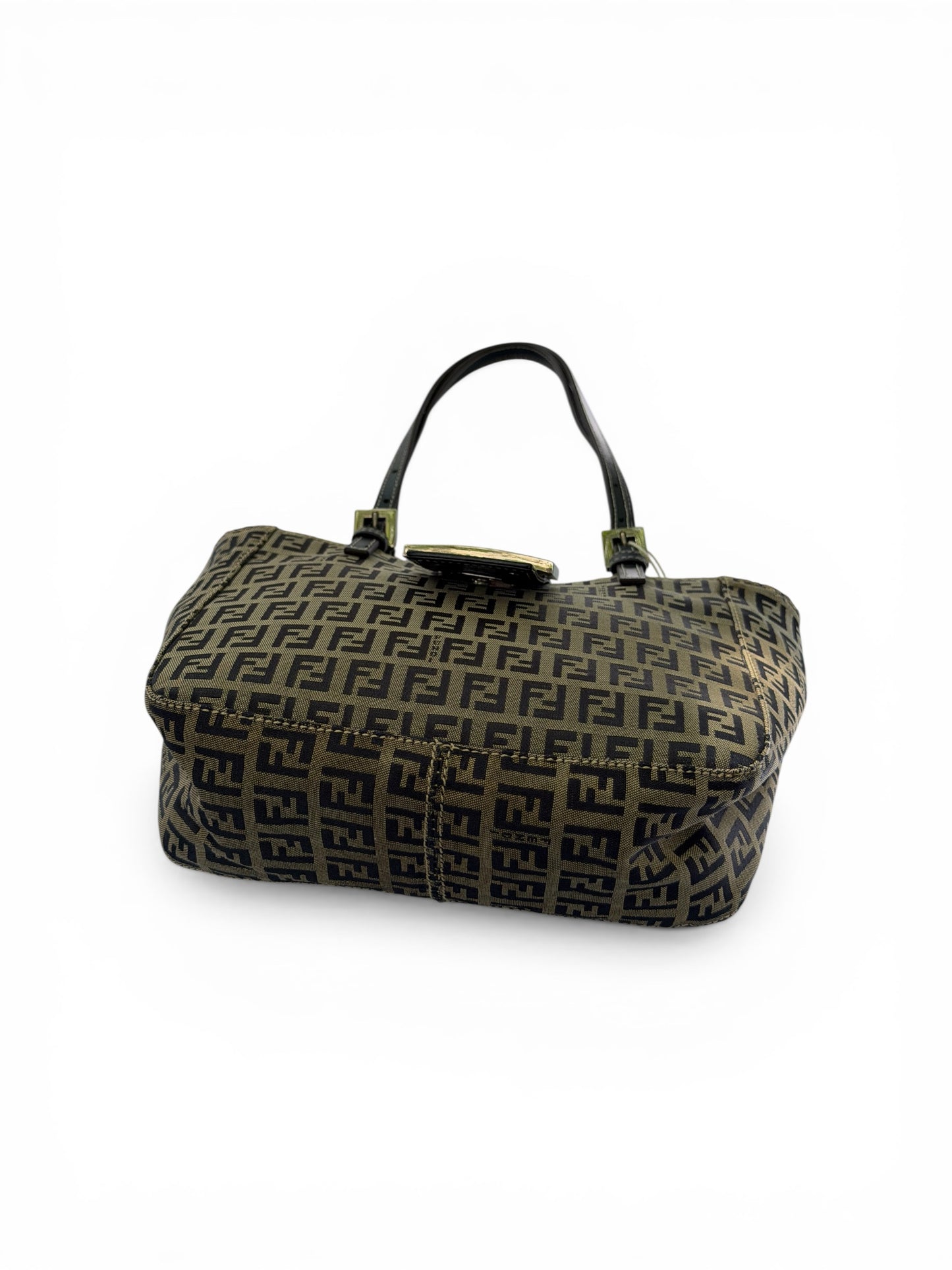Fendi Vintage Zucca Canvas Buckle Shoulder Bag