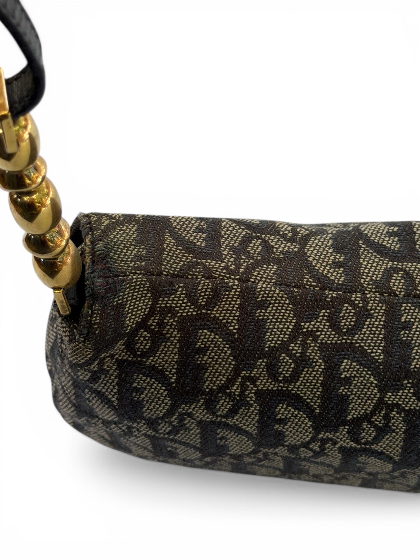 Christian Dior Vintage Trotter Canvas Shoulder Bag