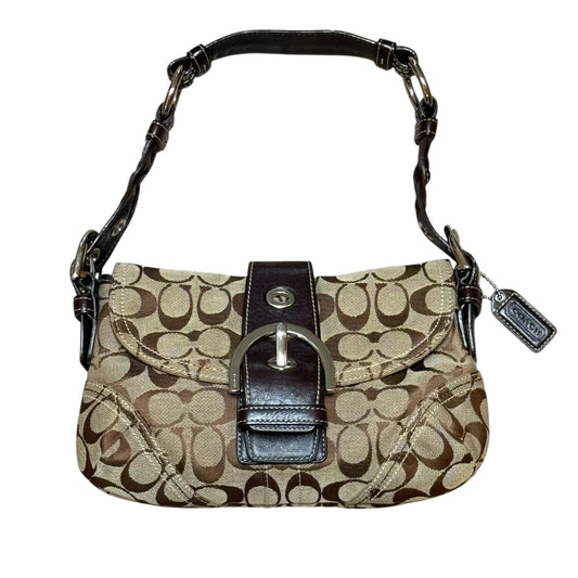 Coach Signature Canvas Buckle Shoulder Bag (RARE)