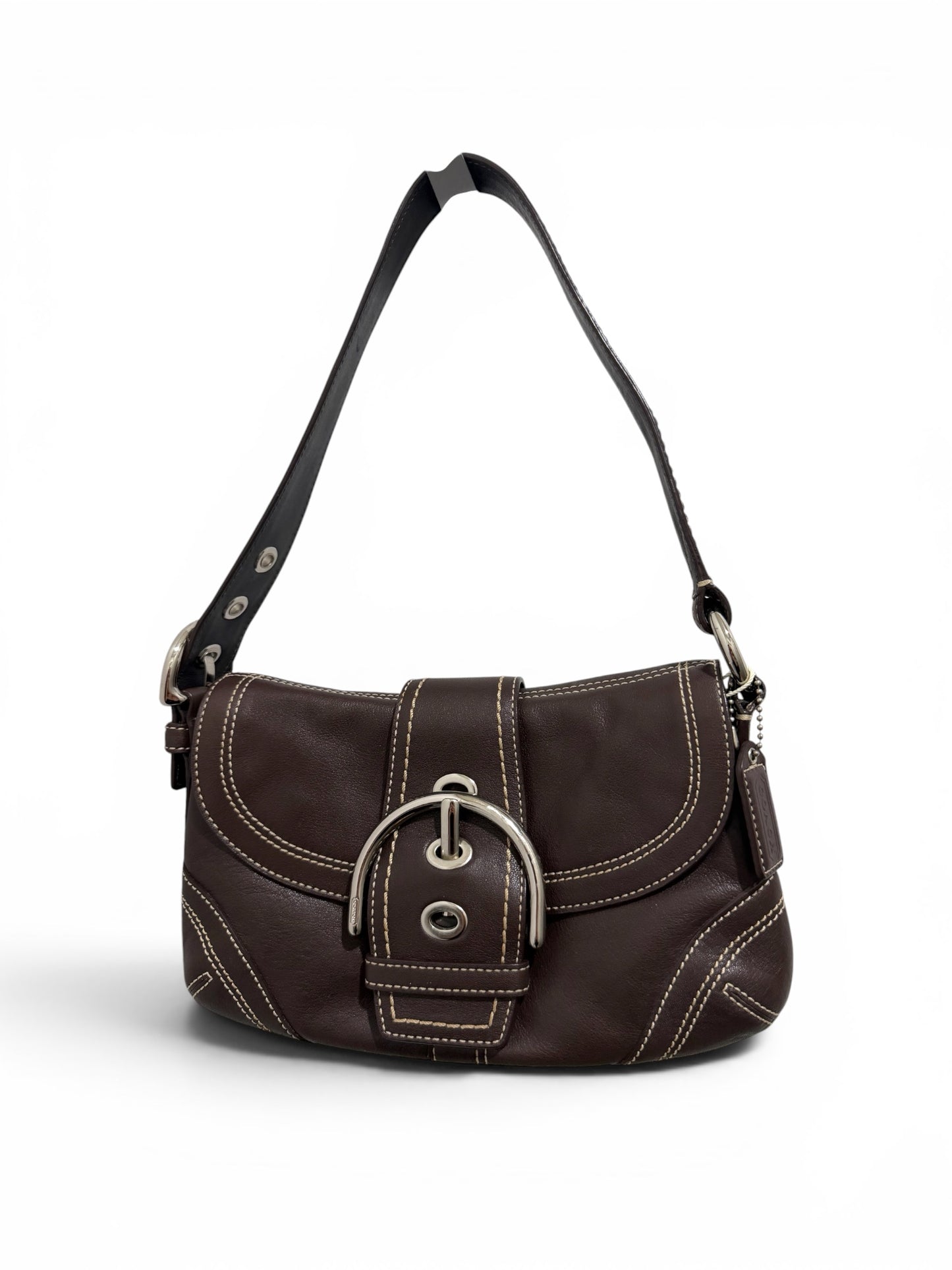 Super rare Coach Soho Buckle Flap Shoulder Bag – Chocolate Brown Leather