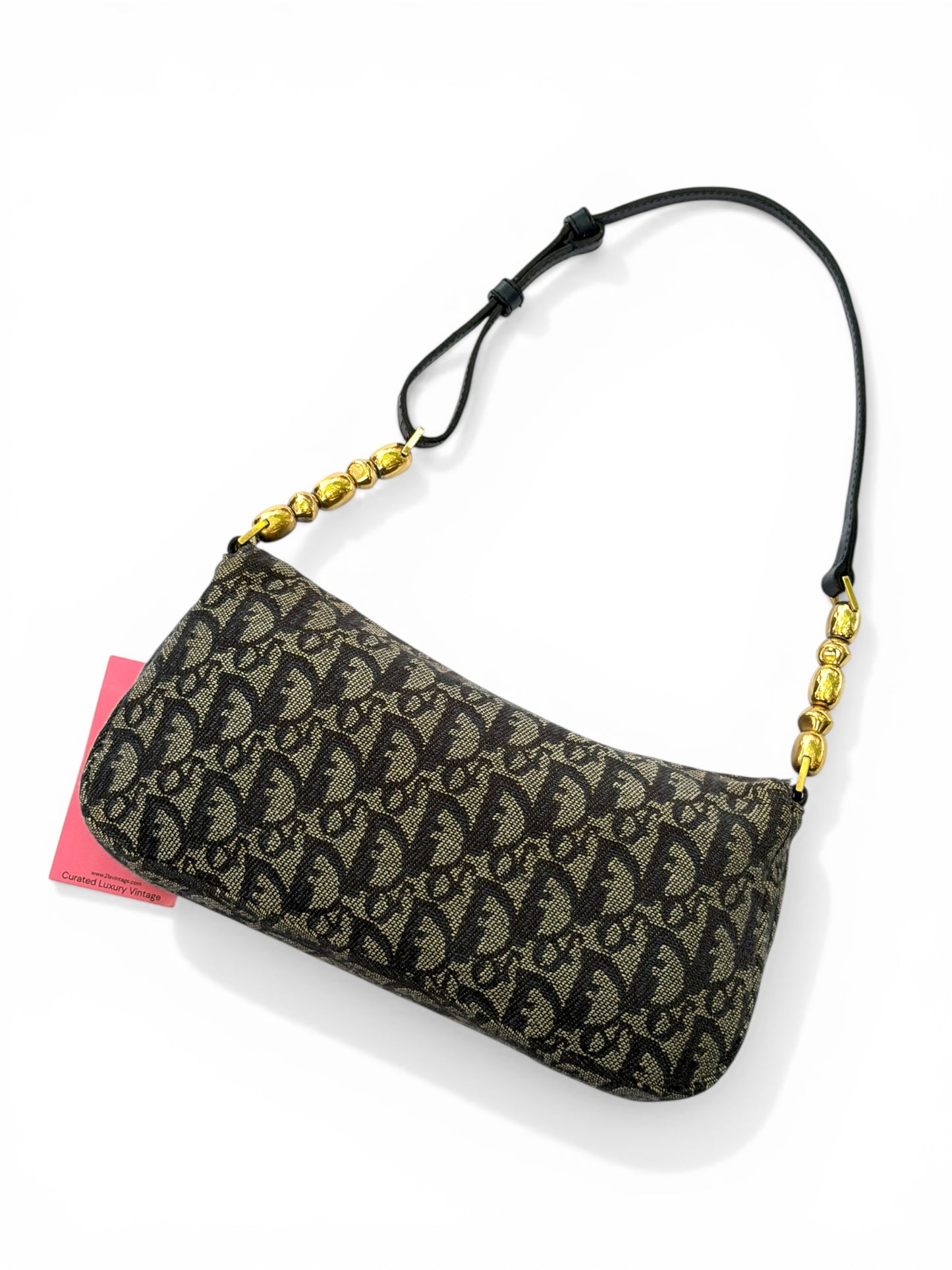 Christian Dior Vintage Trotter Canvas Shoulder Bag