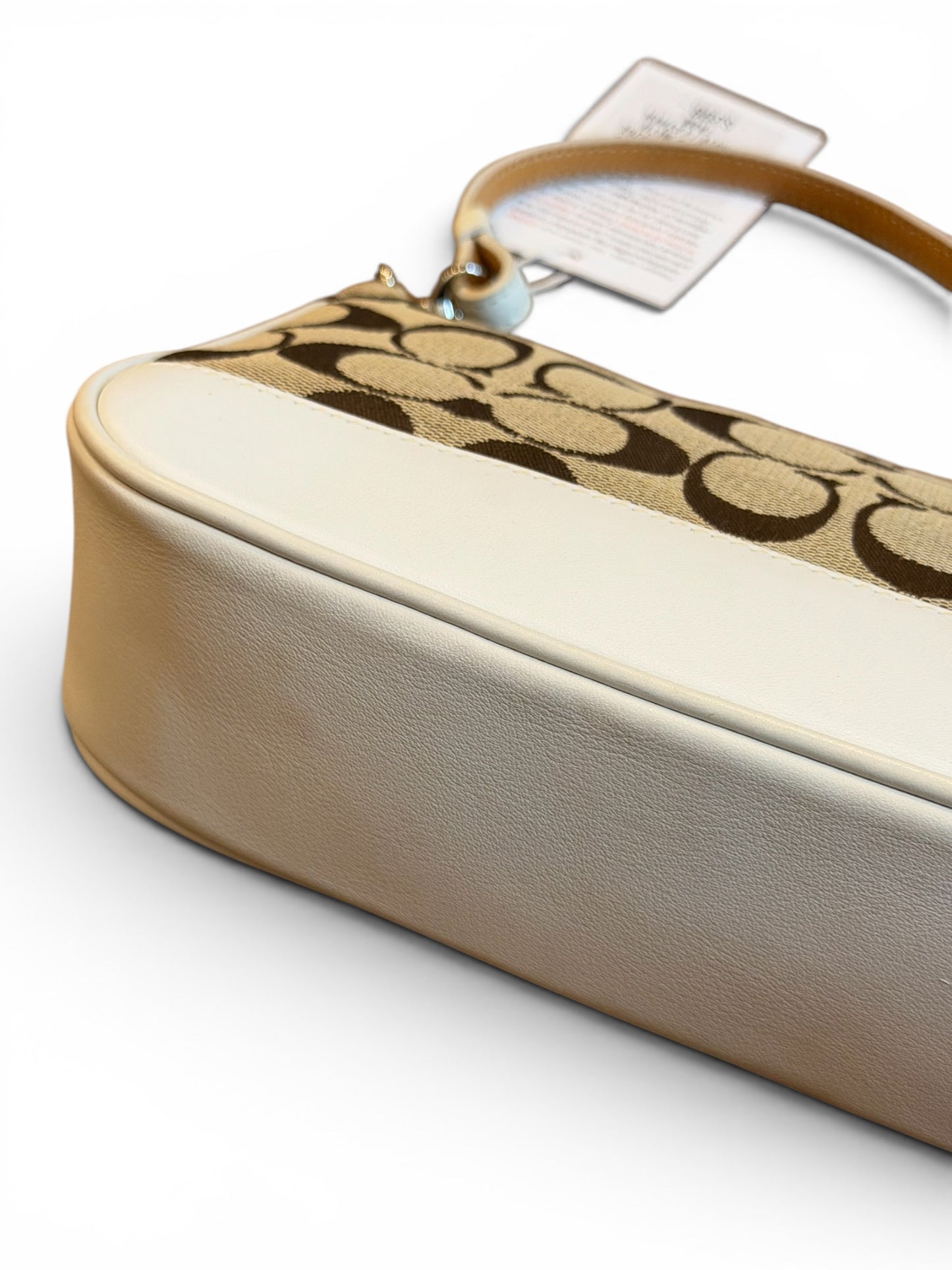 Coach Signature Jacquard Mini Shoulder Bag – Khaki & White