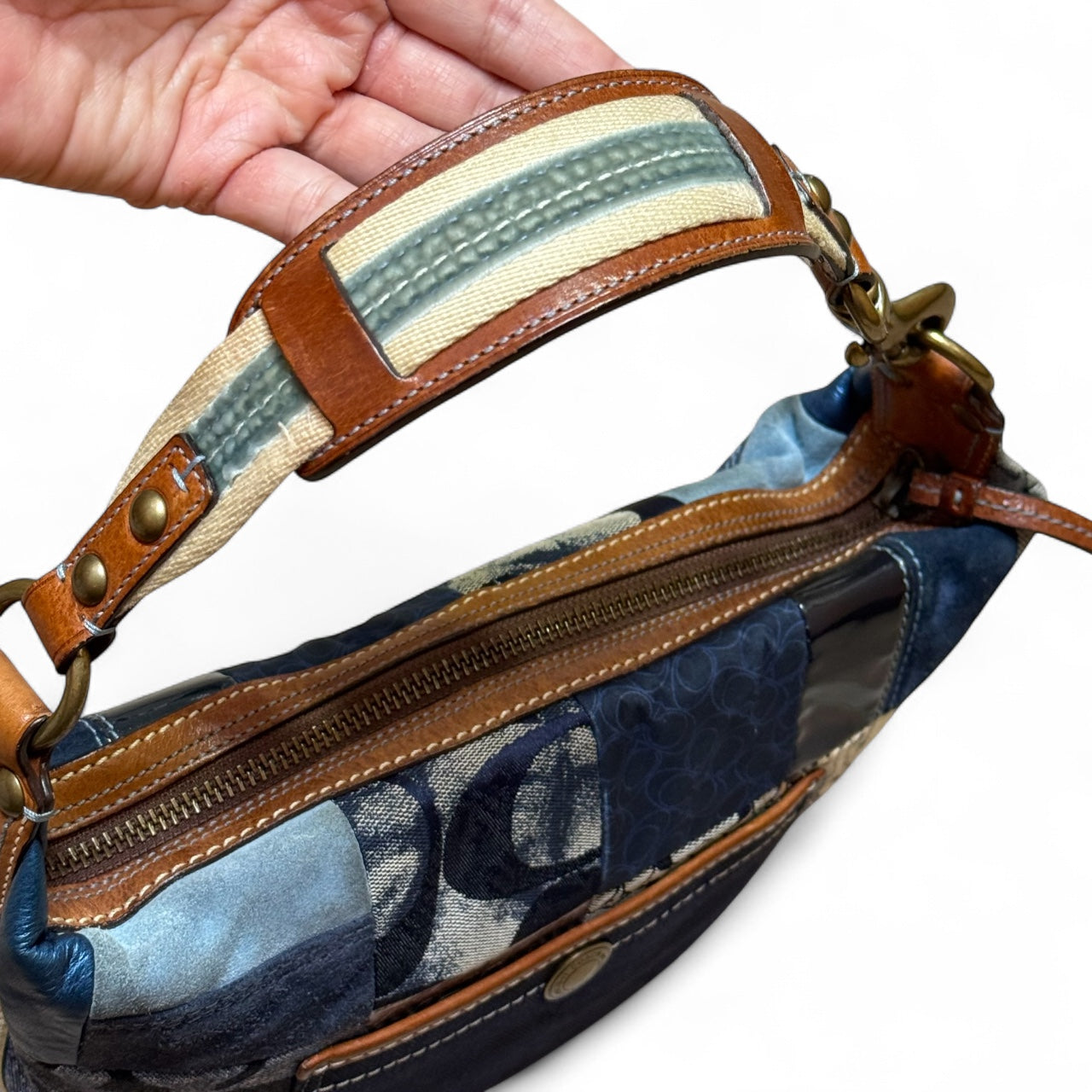 Coach Limited Edition Denim Patchwork Demi Hobo Bag