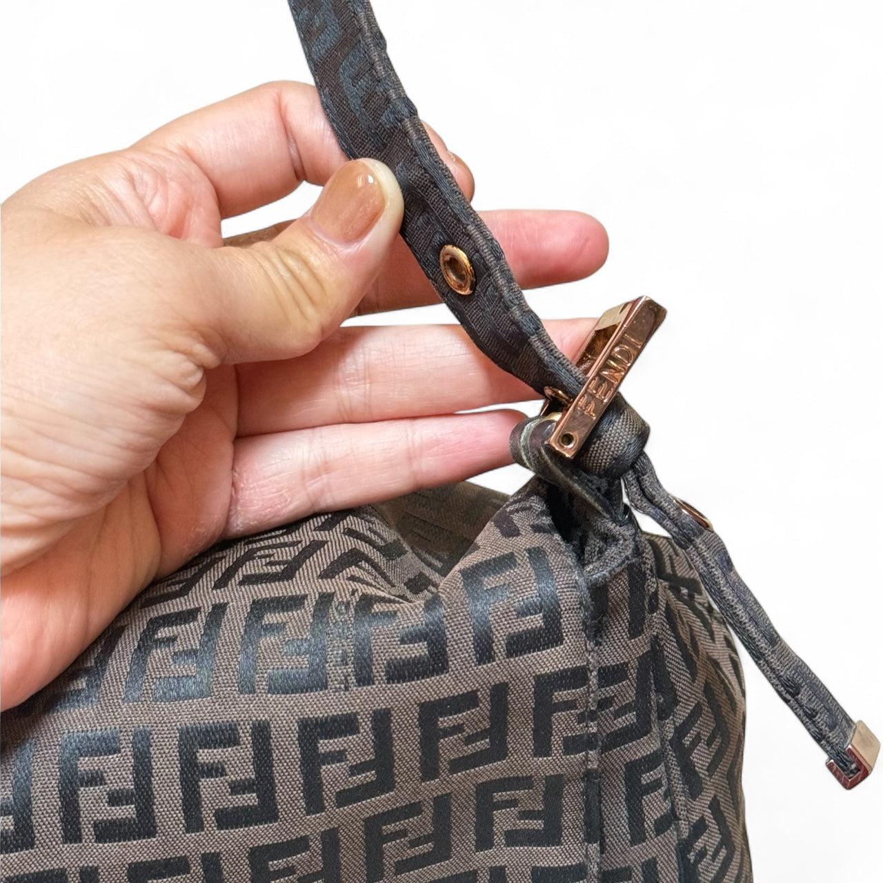 Fendi Baguette Zucca Canvas Shoulder Bag