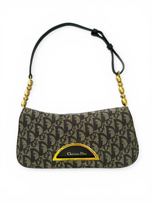 Christian Dior Vintage Trotter Canvas Shoulder Bag
