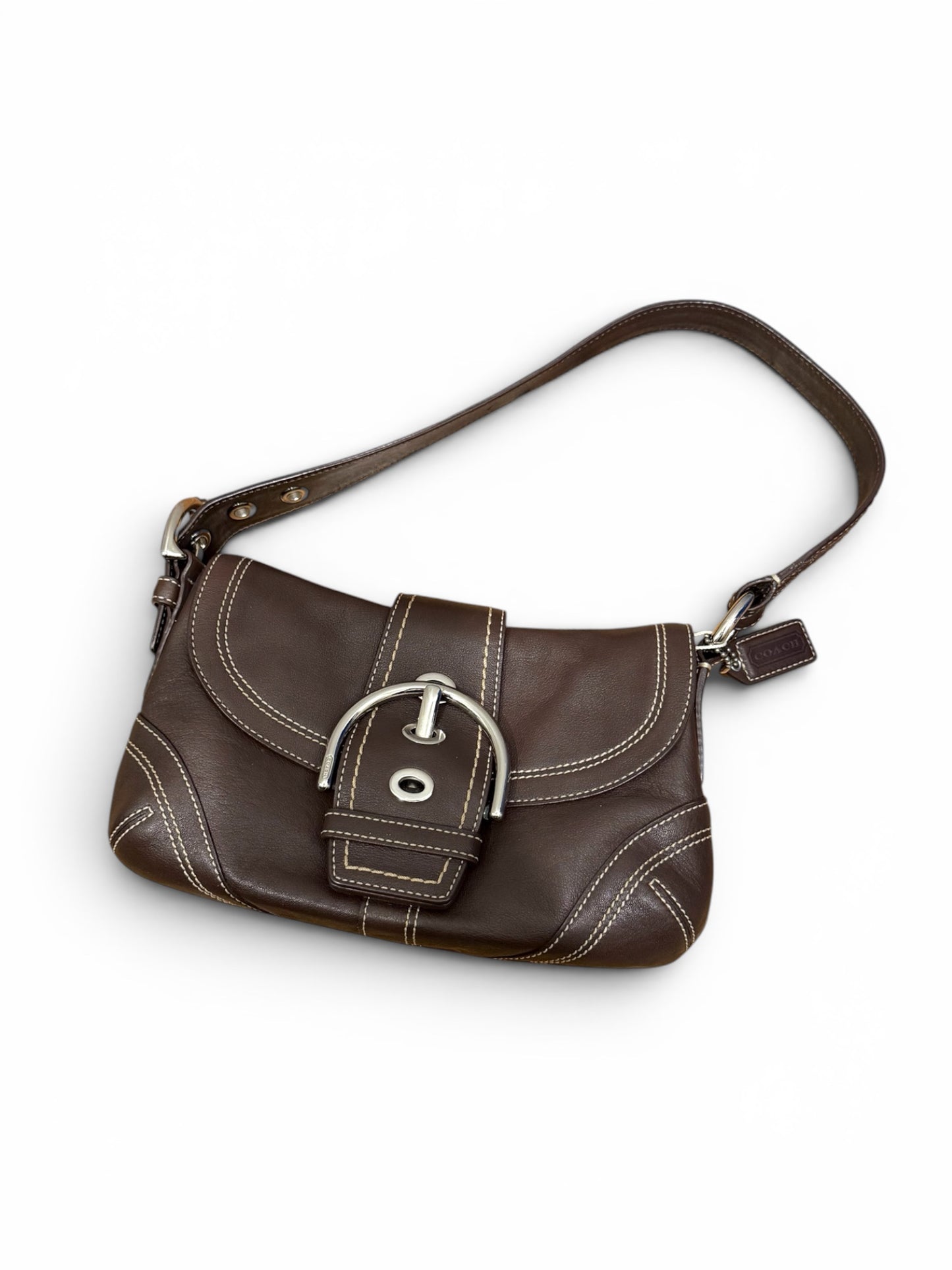 Super rare Coach Soho Buckle Flap Shoulder Bag – Chocolate Brown Leather