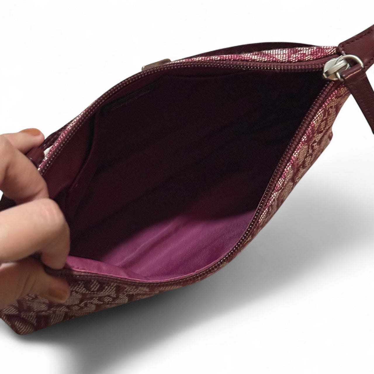 Christian Dior Trotter Oblique Pochette – Burgundy