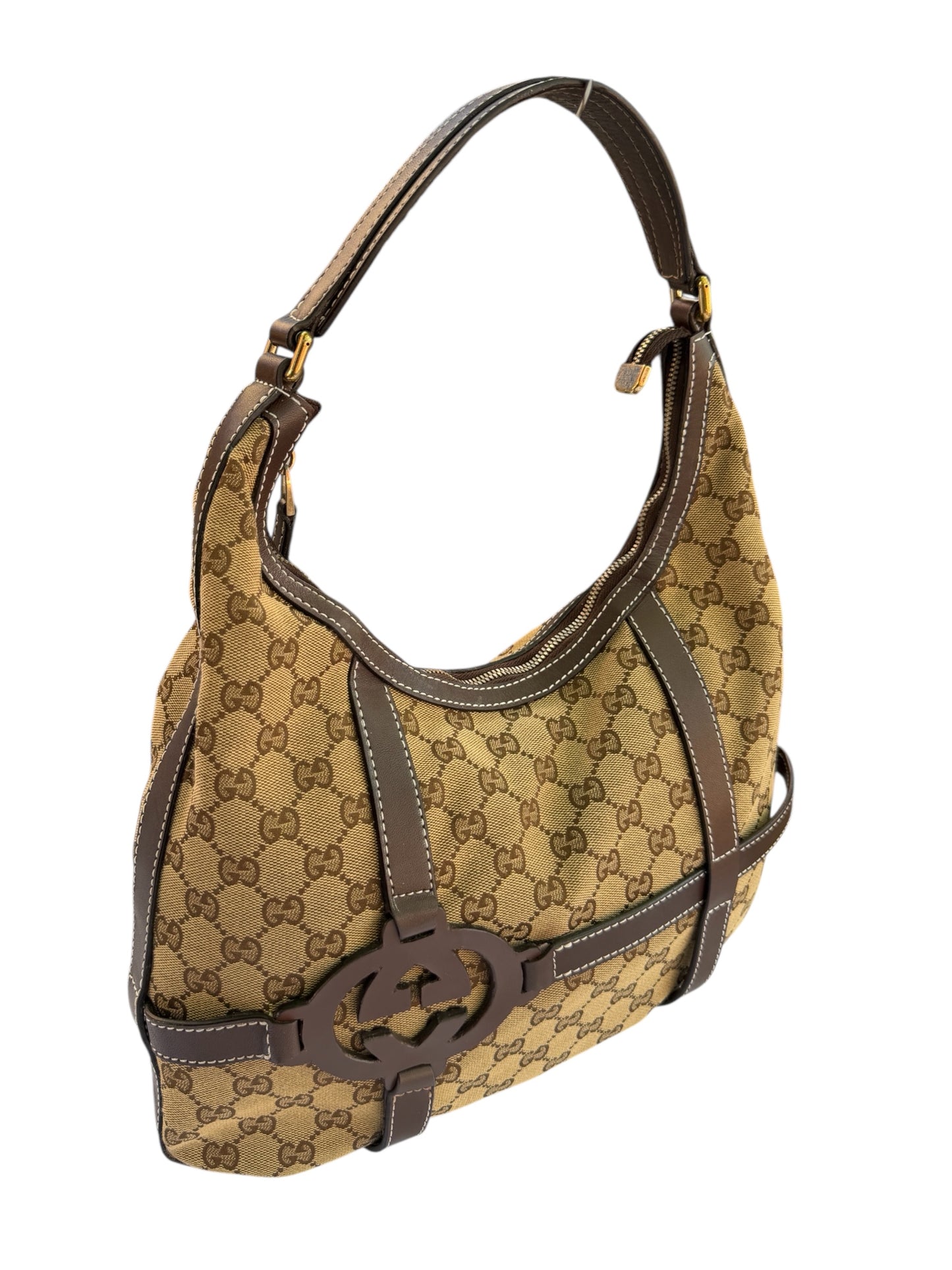 Gucci GG Canvas Britt Hobo Shoulder Bag – Beige/Ebony