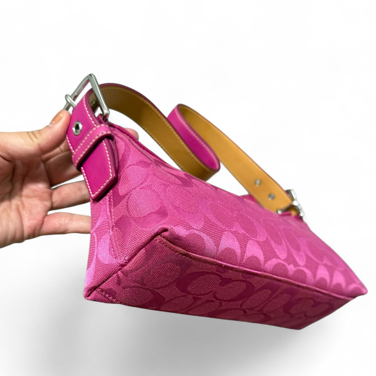 Coach Signature Pink Demi Baguette