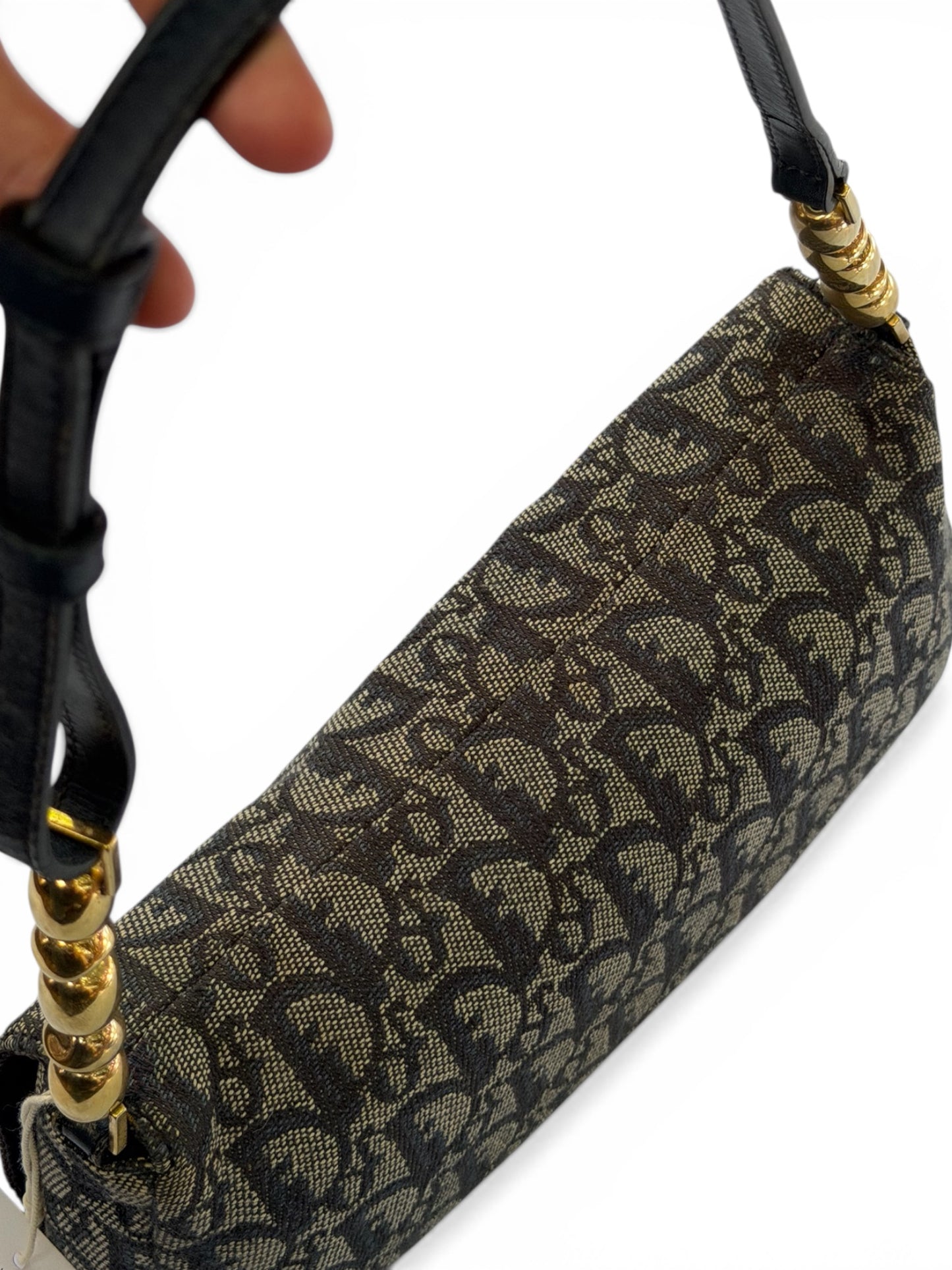 Christian Dior Vintage Trotter Canvas Shoulder Bag