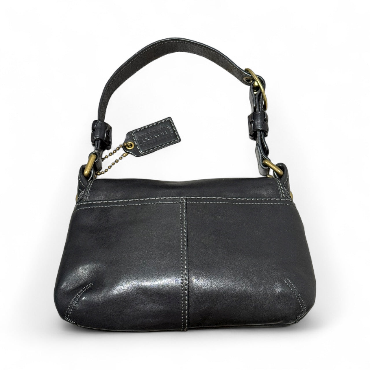 Coach Legacy Black Leather Buckle Shoulder Bag