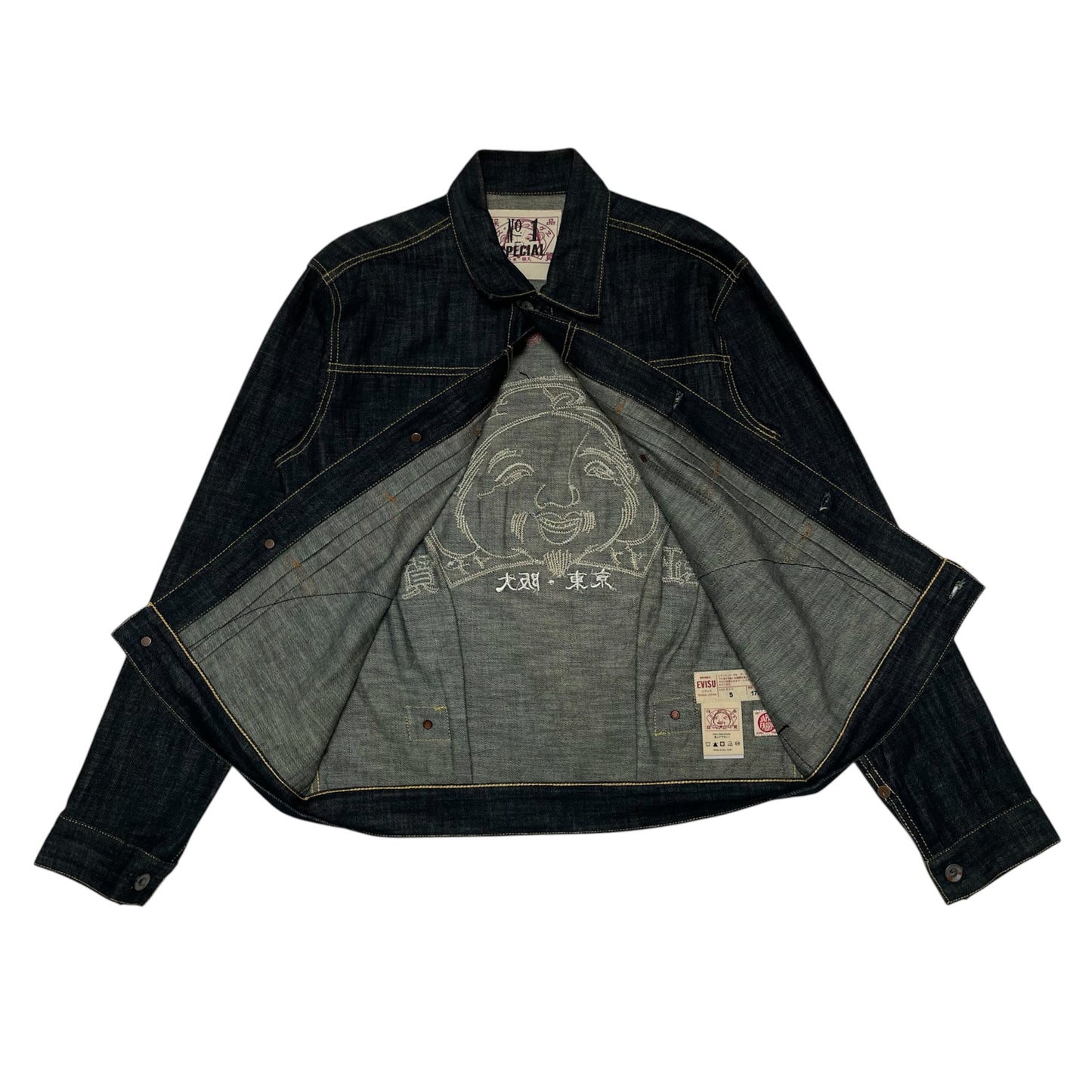 Evisu Daicock Special Edition Denim Jacket – Ebisu God Embroidery & Sequin Logo