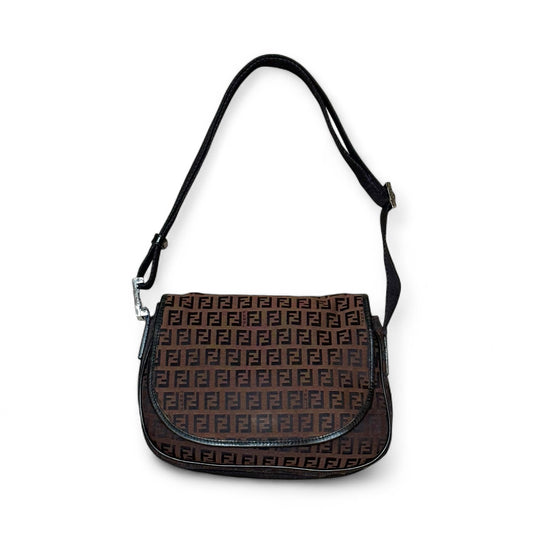 Fendi Zucca Messenger Crossbody Bag – Brown Canvas