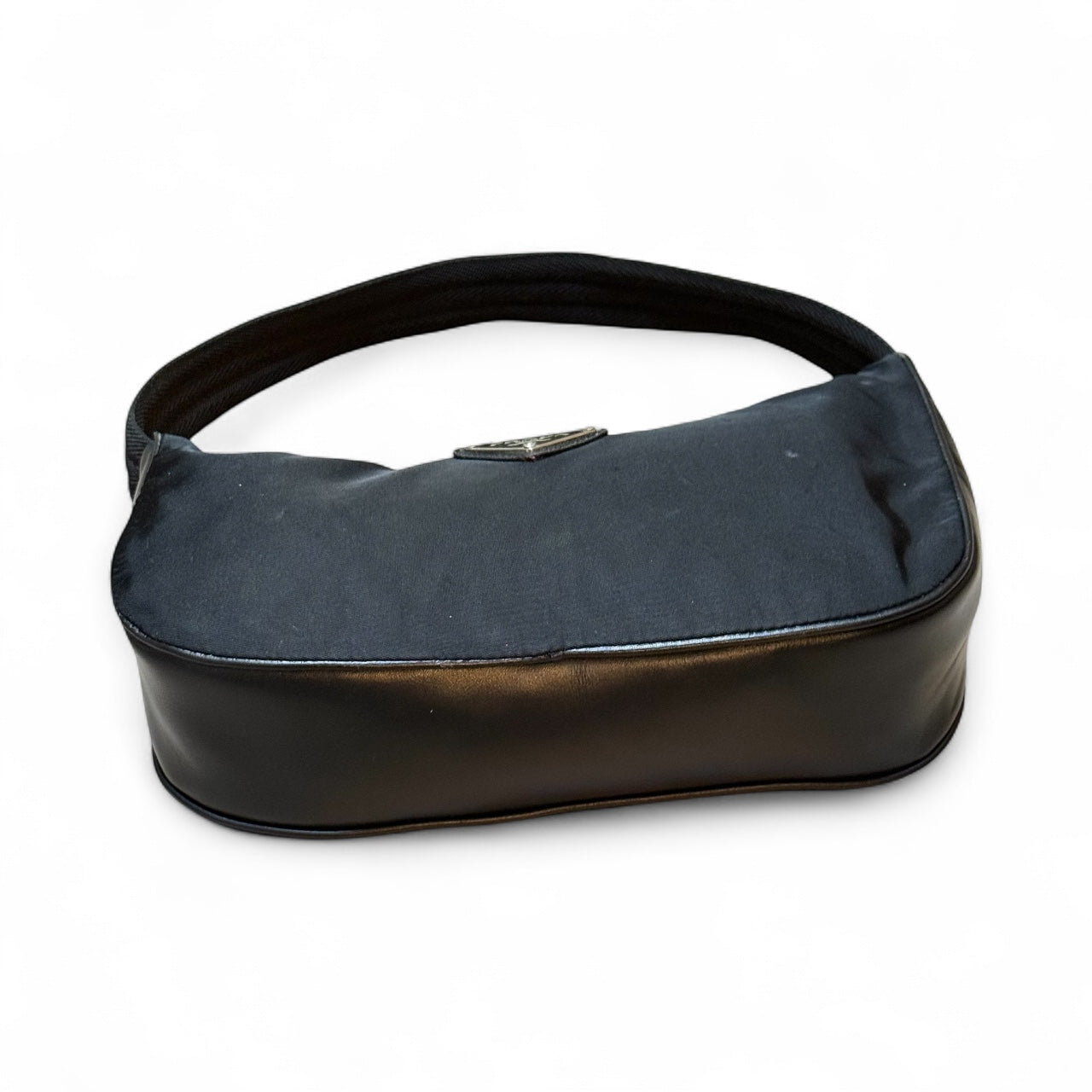 Prada Tessuto Nylon Mini Hobo Bag – Black with Leather Trim