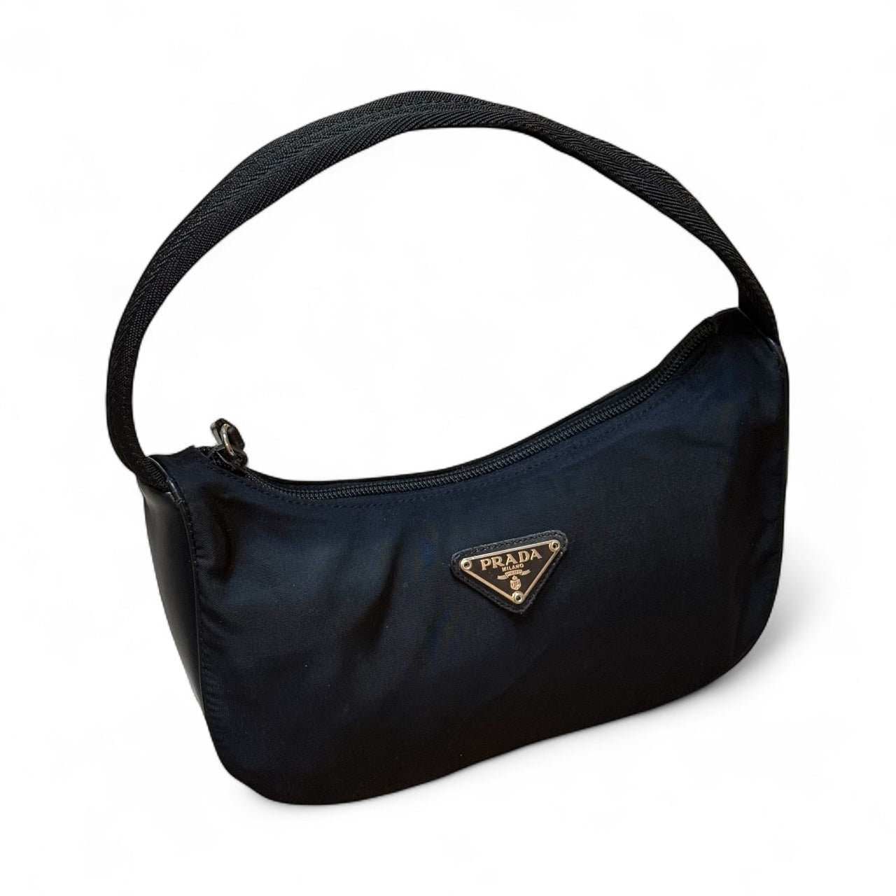 Prada Tessuto Nylon Mini Hobo Bag – Black with Leather Trim