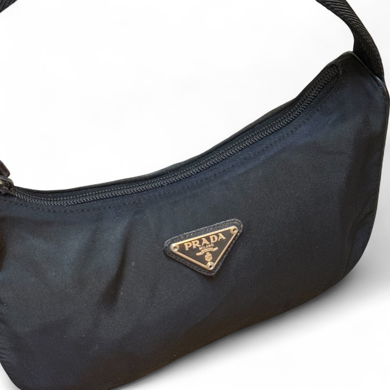 Prada Tessuto Nylon Mini Hobo Bag – Black with Leather Trim