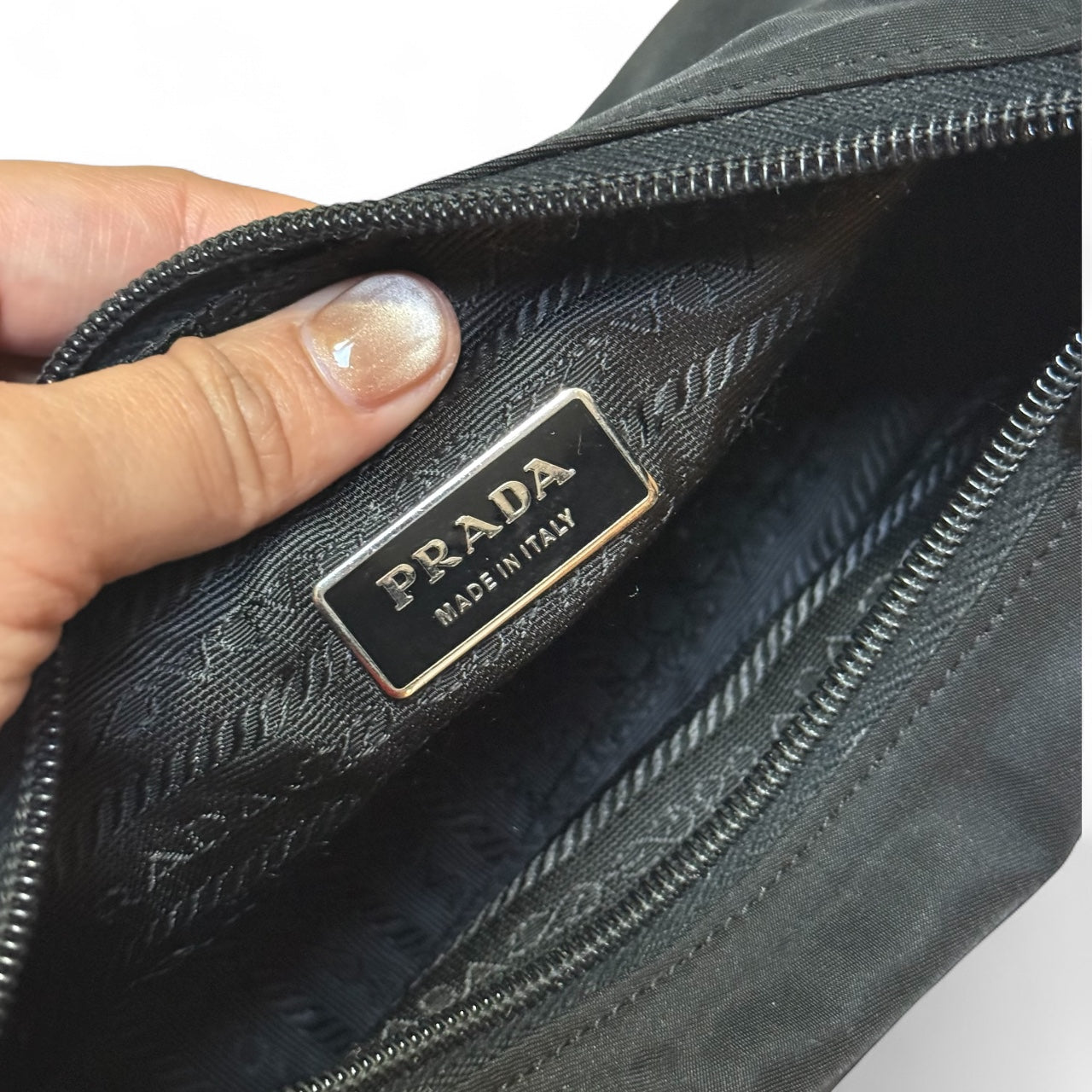 Prada Tessuto Nylon Mini Hobo Bag – Black with Leather Trim
